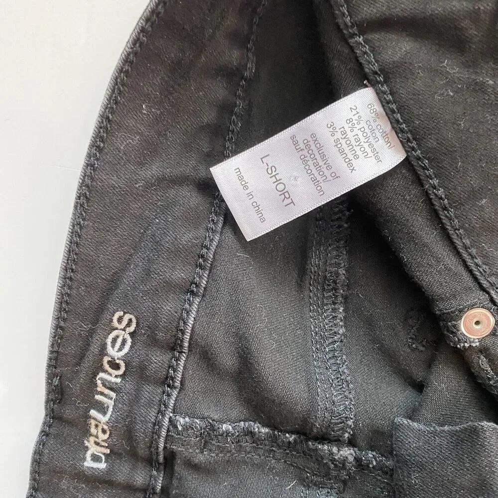 Maurices Womens Jeans Sz L-Short Black Stretch Jegging 30